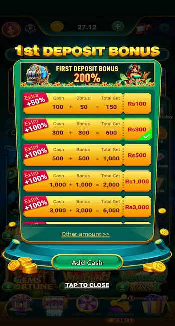 lucky pk 1st deposit bonus
